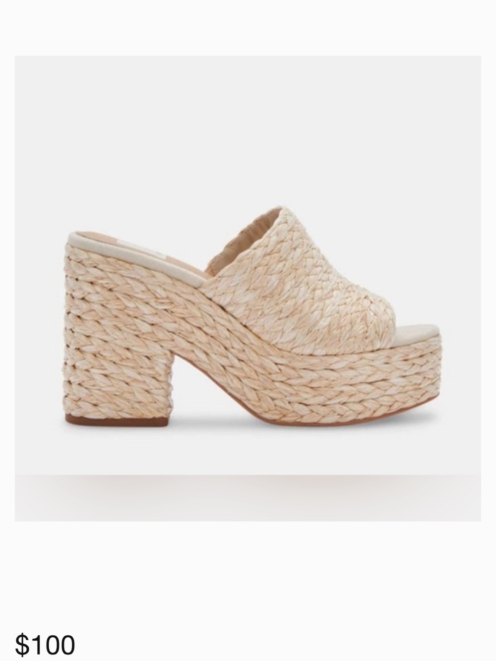 Dolce Vita Elora Natural Straw Platform Mule